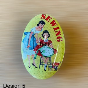 Vintage Style Collectible Sewing Tin, Progress Keepers, Happy Hooker, Knitting Crochet, Knit, Crocheting, Gift Design 5