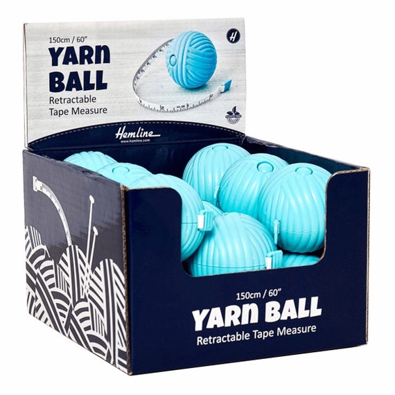 Novelty Retractable Tape Measure: Blue Yarn Ball Novelty Retractable Tape Measure: Blue Yarn Ball