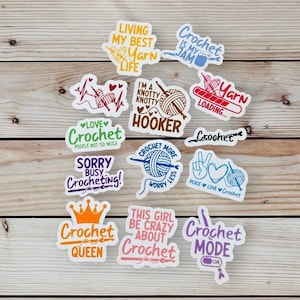 Gehäkelte Aufkleber, Stickerpaket, Bundle, Set, Wolle, Garn, Journaling