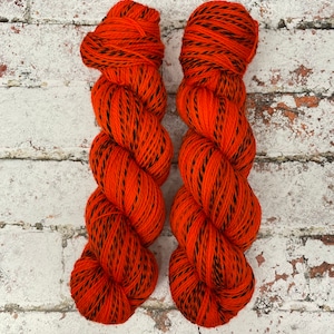 Hand Dyed Superwash Zebra 4 Ply Yarn, 100g/3.5oz, Orange Colored Sky