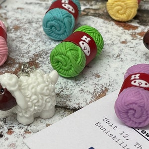 Sheep Yarn Wool Ball Skein, Knitting Crochet Stitch Markers Progress Keepers Set