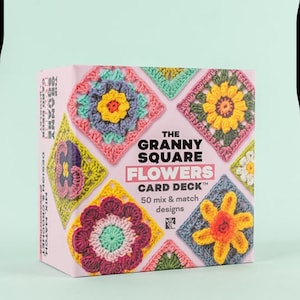 Jeu de cartes Grandma Square Flowers par Claire Montgomerie, cadeau au crochet pour les apprenants visuels