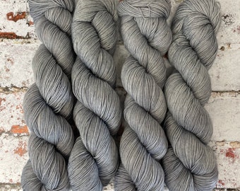 Hand Dyed Superwash Bluefaced Leicester Nylon Ultimate Sock Yarn, 100g/3.5oz, Fade to Grey, Grey Yarn