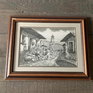 Vintage Signed Lithograph, Framed Print, Original, Wall Decor