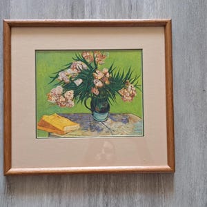 Vintage Wood Frame, Van Gogh Print, "Rose Laurels", Framed Print, Signed Print, 8x10