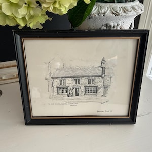 Vintage Picture Wood Frame, Vintage Print, Vintage Wall Decor, Vintage English Print