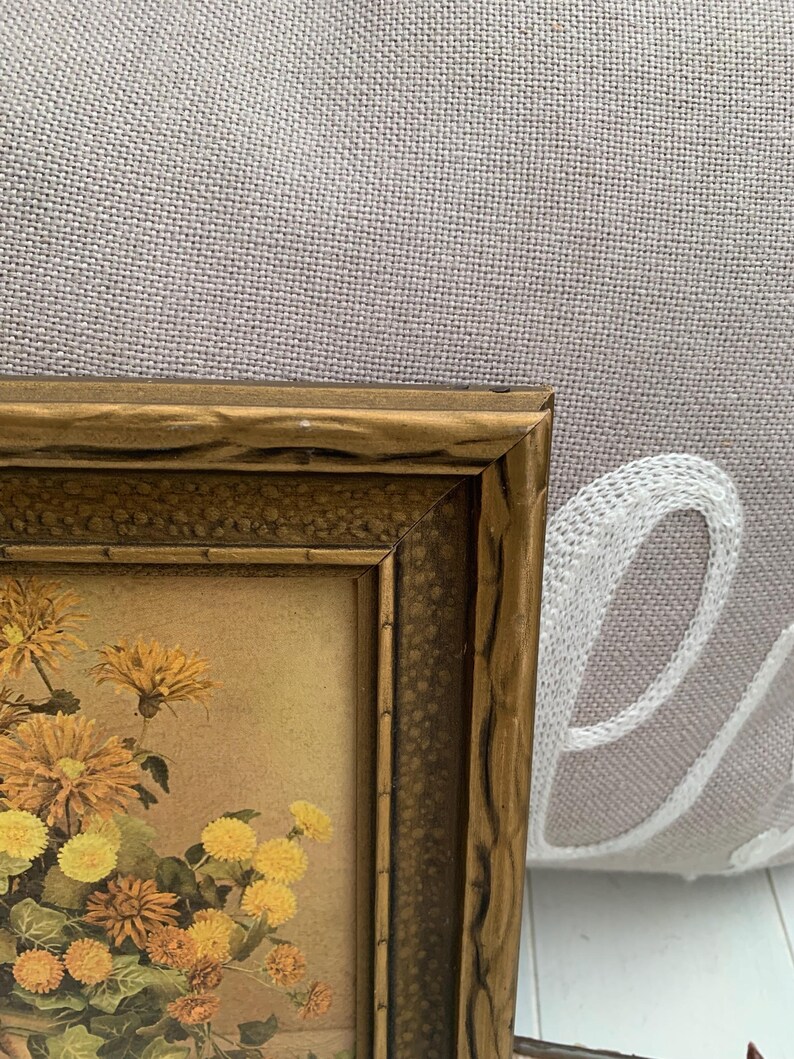 Small Vintage Picture, Vintage Gold Frame, Vintage Wall Decor Etsy