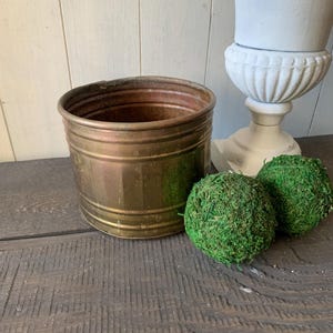Vintage Brass Pot, Indoor Gardening Pot, Small Brass Pot