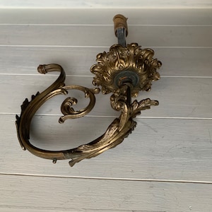 1 ANTIQUE Brass Very ORNATE Ornate 9&quot; Chandelier ARM