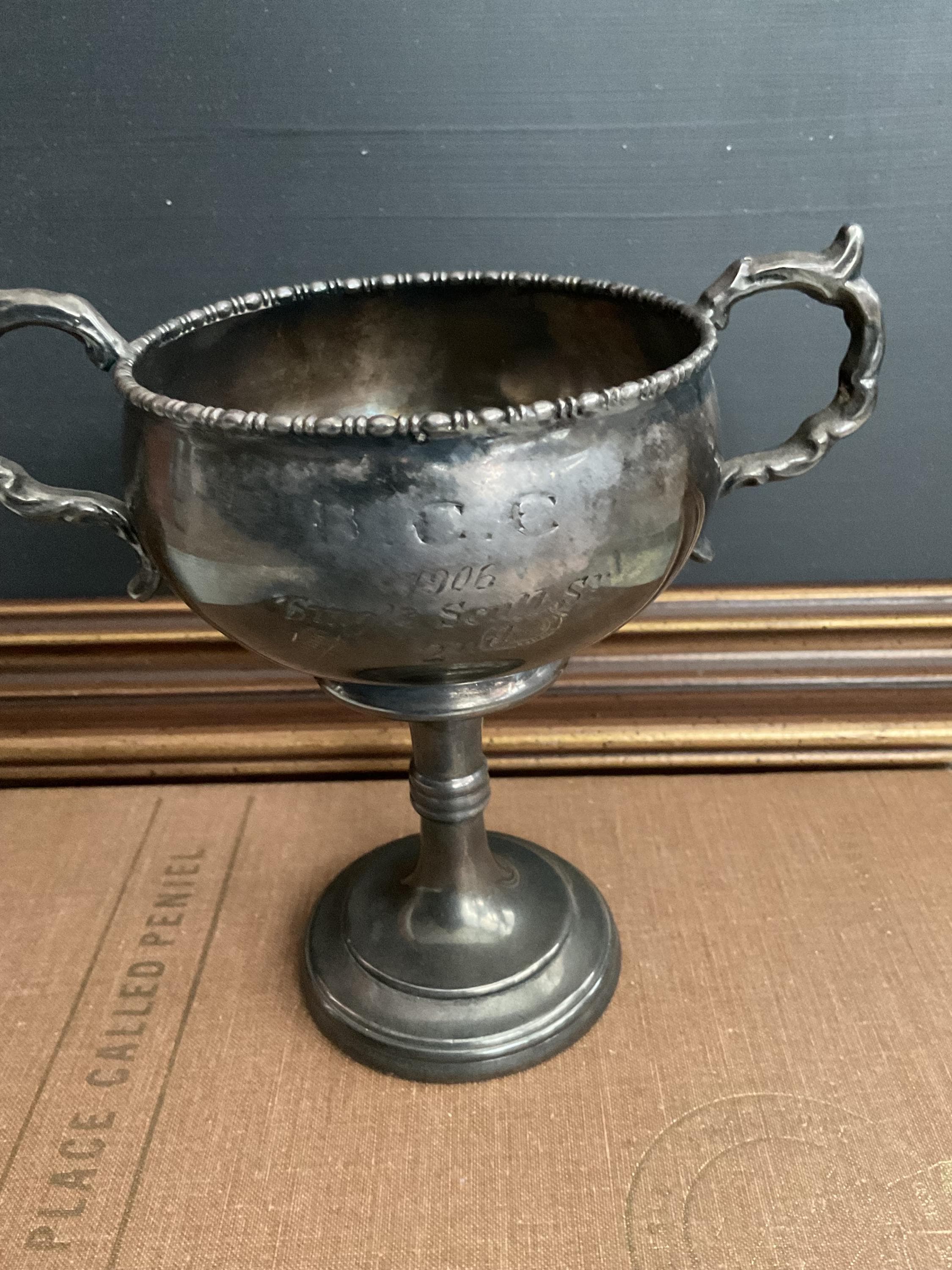 Antique Trophy Cup, BCC Single Scull 1906, Vintage Silver Trophy