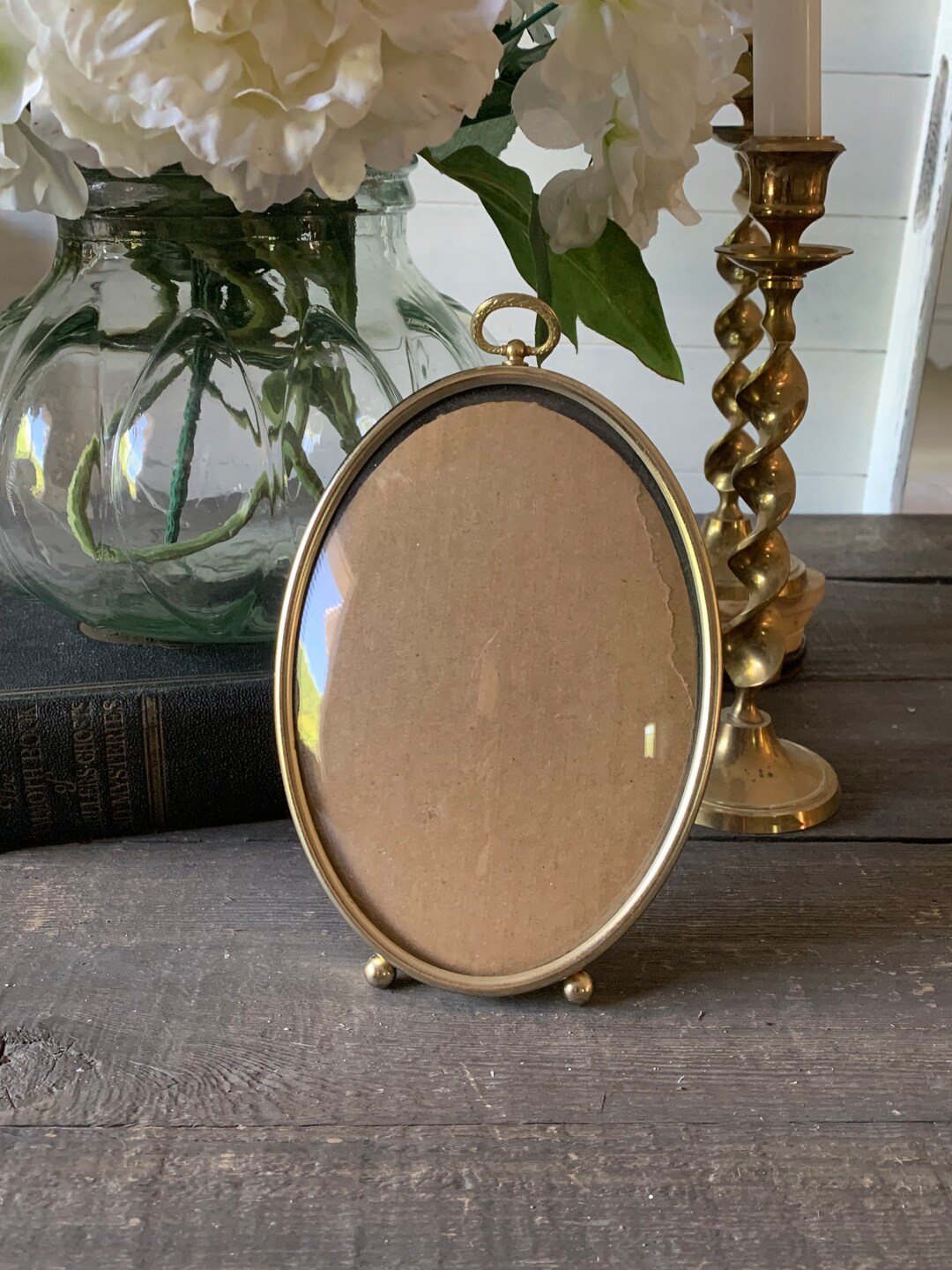 5 X 7 Vintage Gold Metal Oval Picture Frames Etsy