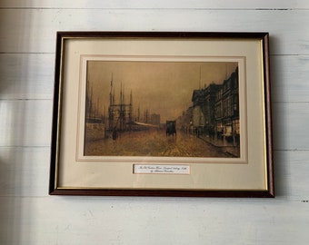 The Old Custom House by Atkinson Grimshaw, 1970s vintage framed print