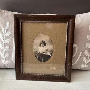 Vintage Framed Photo, Wood Frame Vintage, Rustic Farmhouse Decor