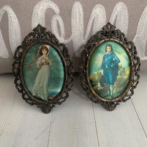 Set of Ornate Filagree Cast Metal Italian Frames, Vintage Ornate Hollywood Regency Brass Wall Frame - Made In Italy