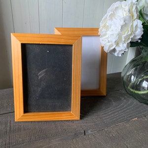 5x7 Vintage Wood Frame, Vintage MCM Wood Photo Frame Desktop Photo Frame Wood Grain