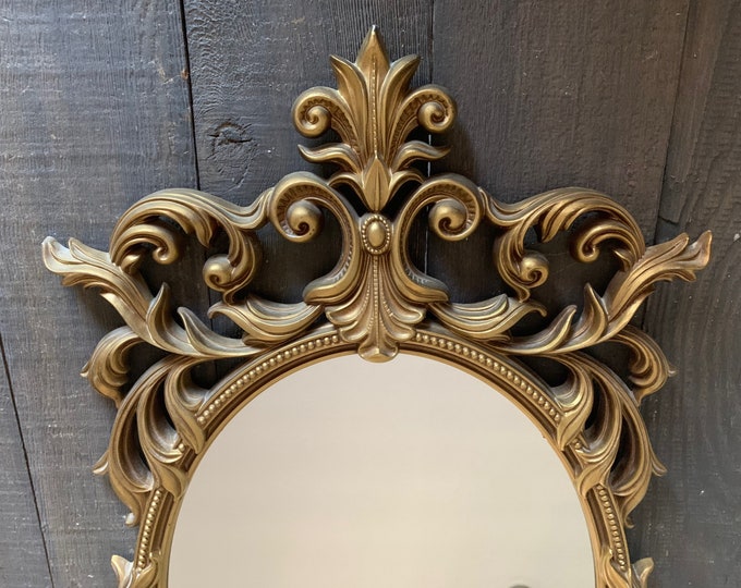 Antique Gold Mirror Large Wall Mirror Oval Antique Gold Etsy