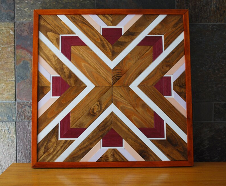 Native American Geometric Design Wood Wall Art Navajo Tribal Etsy
