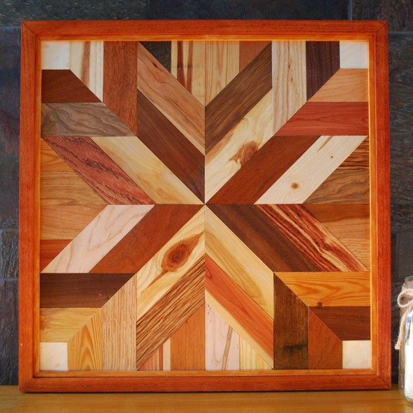 Wood Wall Art, Rustic Wall Decor, Wood Wall Decor, Wood Decor, Star Quit Design Wall Art, Rustic Home Decor, Wood Art, Quilt Block