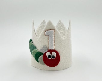 Hungry Hungry Caterpillar Hat | Caterpillar Crown |  Hungry Hungry Caterpillar Party | First Birthday Crown | Cake Smash Crown