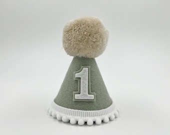 Mineral green Birthday Party Hat | Party Hat | First Birthday Hat | Birthday Hat | Pom Pom Hat