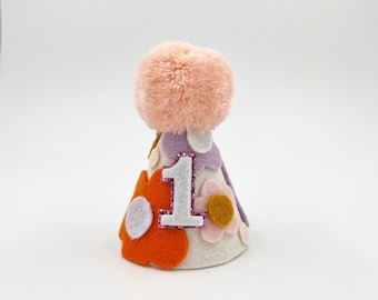 Groovy felt Birthday Party Hat | Party Hat | First Birthday Hat | Birthday Hat