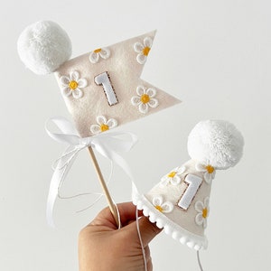 Daisy theme Party Pack | Party Hat | First Birthday Hat | Birthday Hat | Daisy hat and wand