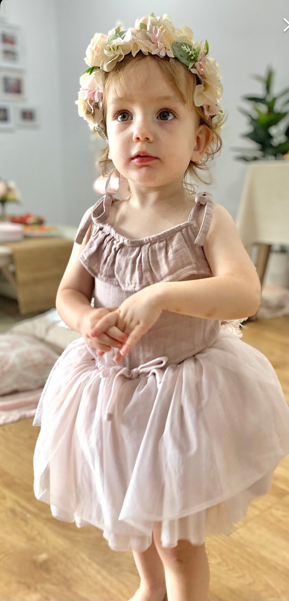 Full Flower Crown Toddler Flower Crown Baby Flower Crown Etsy