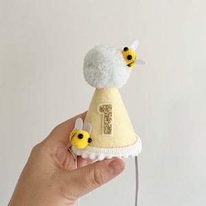 Bee felt Birthday Party Hat | Party Hat | First Birthday Hat | Birthday Hat