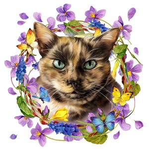 Pet Digital Portrait 4x4 10cm x 10cm Personalized Illustration Gift Decor Cat Dog Lover image 8