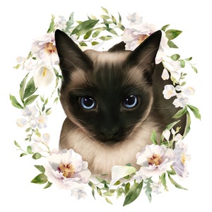Pet Digital Portrait 4x4 10cm x 10cm Personalized Illustration Gift Decor Cat Dog Lover image 7