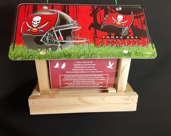 Tampa Bay Buccaneers license plate bird feeder