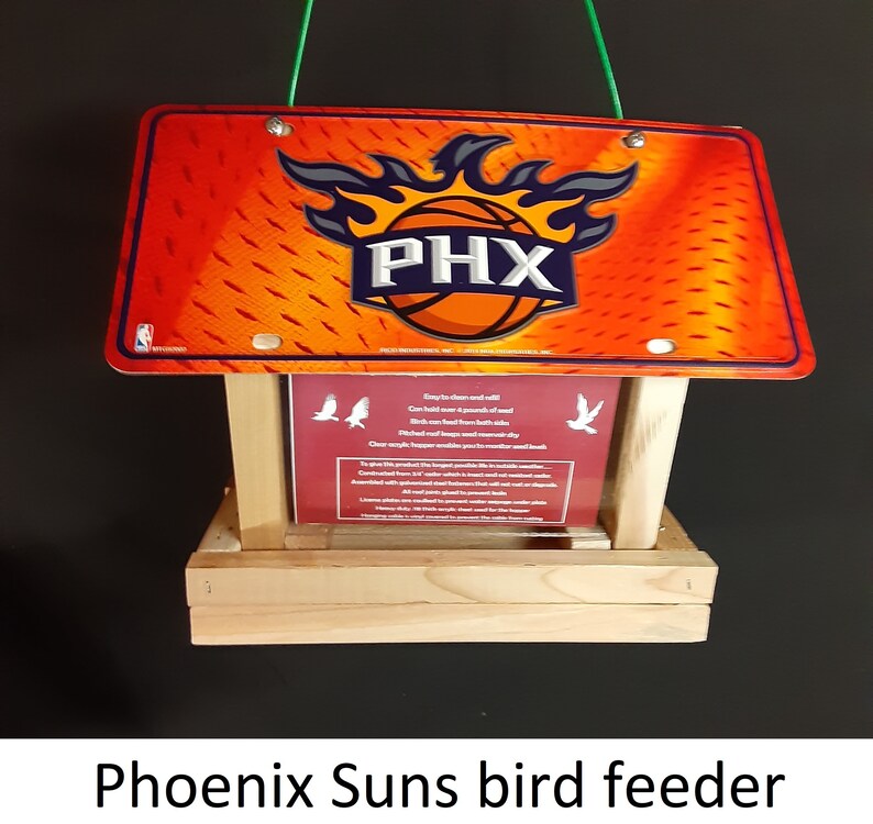 Phoenix Suns license plate birdhouse or birdfeeder