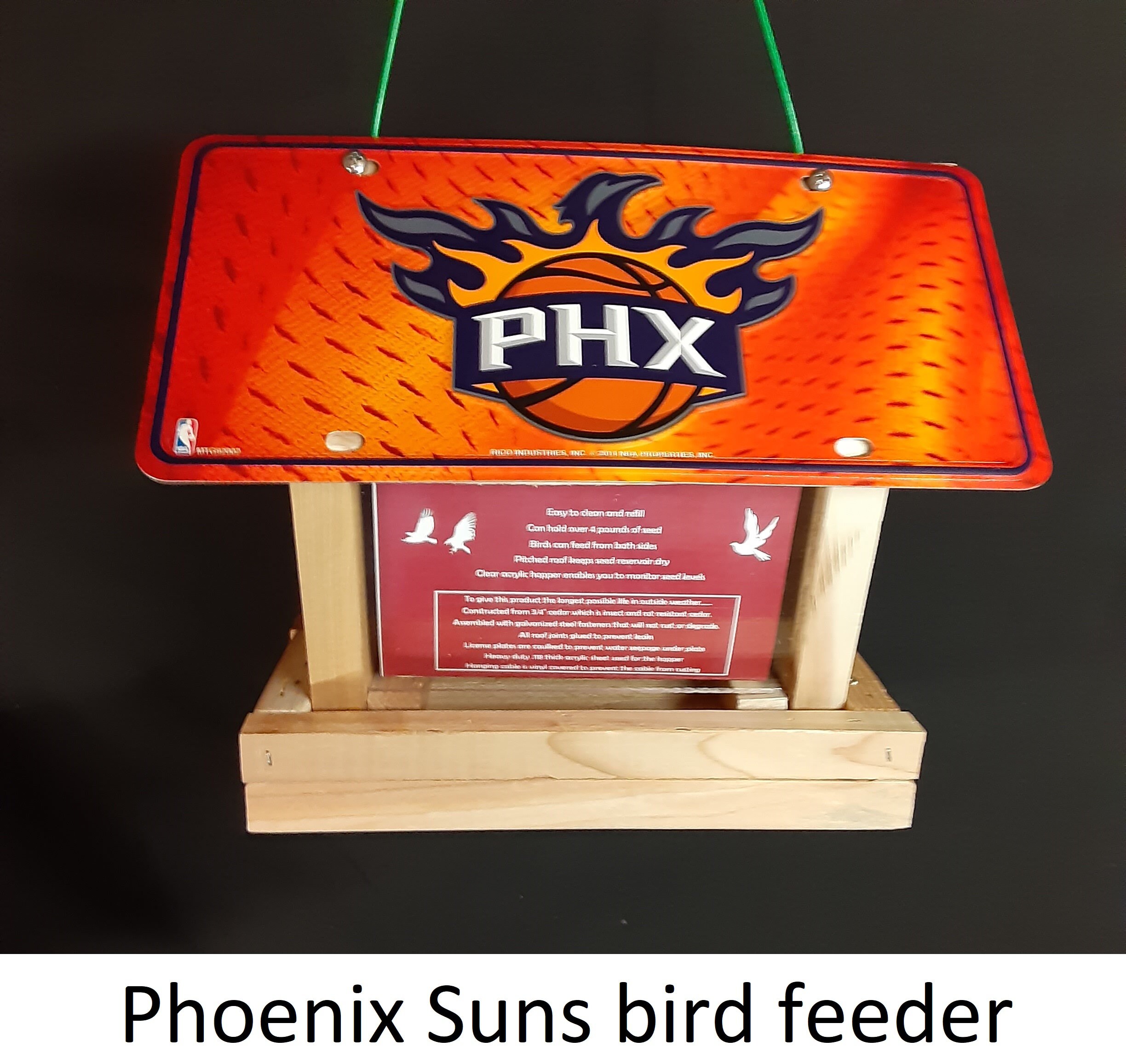 Phoenix Suns license plate birdhouse or birdfeeder