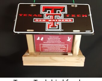 Texas Tech Red Raiders license plate bird feeder
