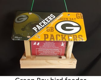 Green Bay Packers license plate bird feeder