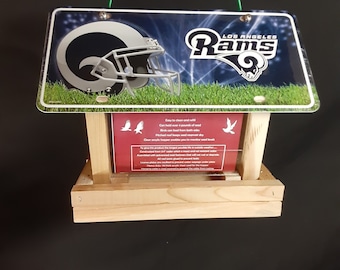 Los Angeles Rams license plate bird feeder