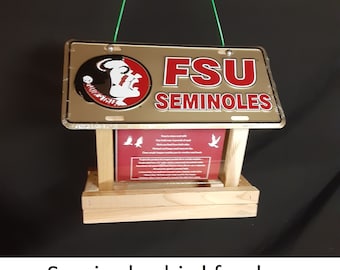 Kerry Foligno 2 Florida State Seminoles license plate bird feeders