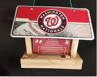 Washington Nationals license plate bird feeder
