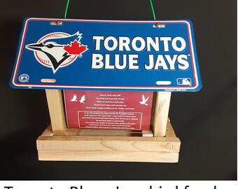 Toronto Blue Jays license plate bird feeder