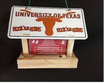 Texas Longhorns license plate bird feeder