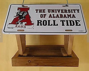 Alabama Crimson Tide license plate bird feeder