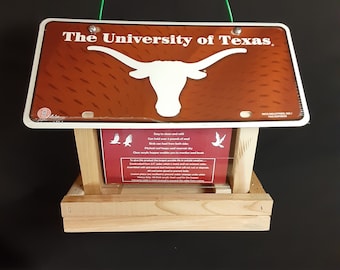 Texas Longhorns license plate bird feeder