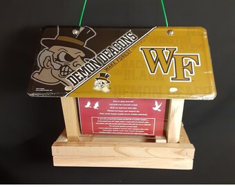 Wake Forest Demon Deacons license plate bird feeder