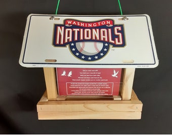 Washington Nationals license plate bird feeder