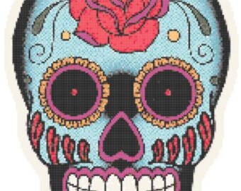 Cross Stitch Pattern- "Sugar Skull" Immediate Download