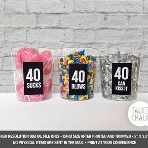 40th Birthday PRINTABLE Table Decorations - 40 Sucks - 40 Blows - 40 Can Kiss It - 40th Birthday Ideas - 40th Birthday DIGITAL Signs