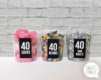 40th Birthday PRINTABLE Table Decorations - 40 Sucks - 40 Blows - 40 Can Kiss It - 40th Birthday Ideas - 40th Birthday DIGITAL Signs