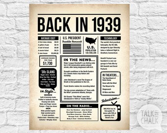 1939 fun facts | Etsy