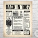 Back In 1967 Newspaper Poster PRINTABLE 1967 PRINTABLE | Etsy