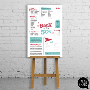 Back to the 50s PRINTABLE Poster 50s Party Decorations Decades Party ...